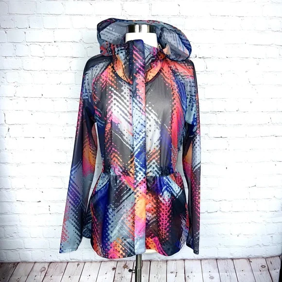 🚫SOLD! •🏃♀️NWOT |•ATHLETA•| Lava Hype Run Multicolor Jacket 🏃♀️ - Picture 5 of 16